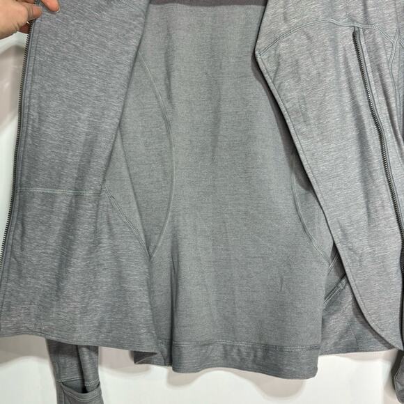 Lululemon Precision Jacket Heathered Battleship Gray Asymmetrical Full Zipper 4 - Picture 4 of 11